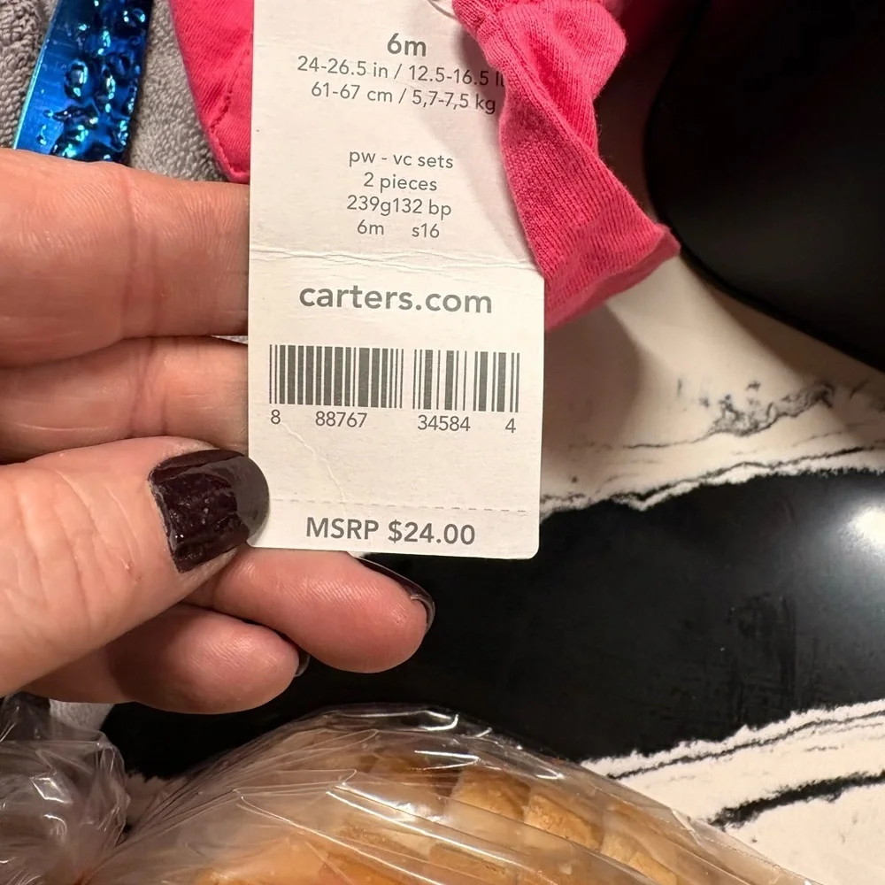 Carter's Pink Top with Colorful Heart Leggings